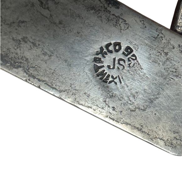 Vintage Taxco Mexico JS Sterling Silver 925 Small Belt Buckle 1.5x2 Southwestern - Picture 2 of 11